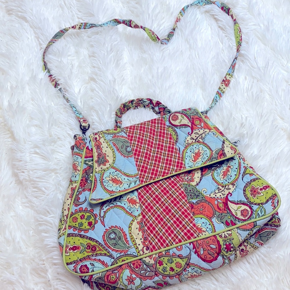 Ten Bears Blue Ted Green Paisley Quilted Shoulder Crossbody Purse
